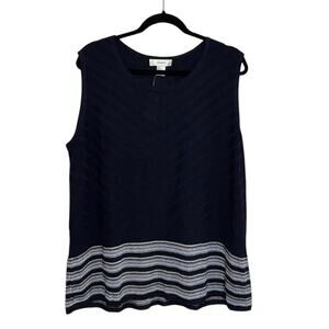 NWT C.J. Banks Sweater Tank in Navy Blue - Size 1X